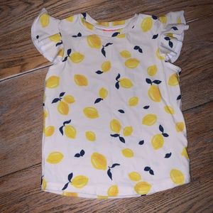 SUNUVA lemon print stretchy top/kids 7/8/no flaws